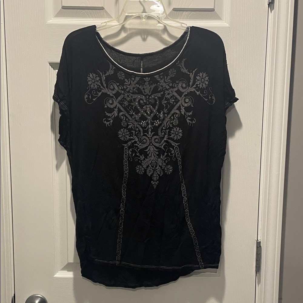 Skinny Minnie Black Y2K Short Sleeve Top